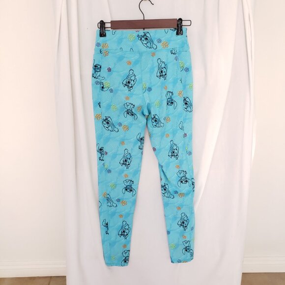 Disney Blue Lilo and Stitch Floral Pattern Pockets Cute Pants Legging Size XS - Picture 11 of 15